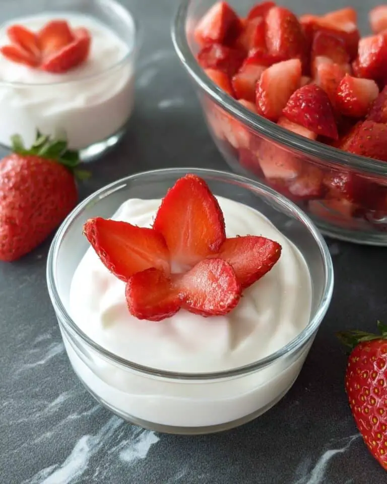 German Quark and Strawberry Whipped Cream Dessert Recipe