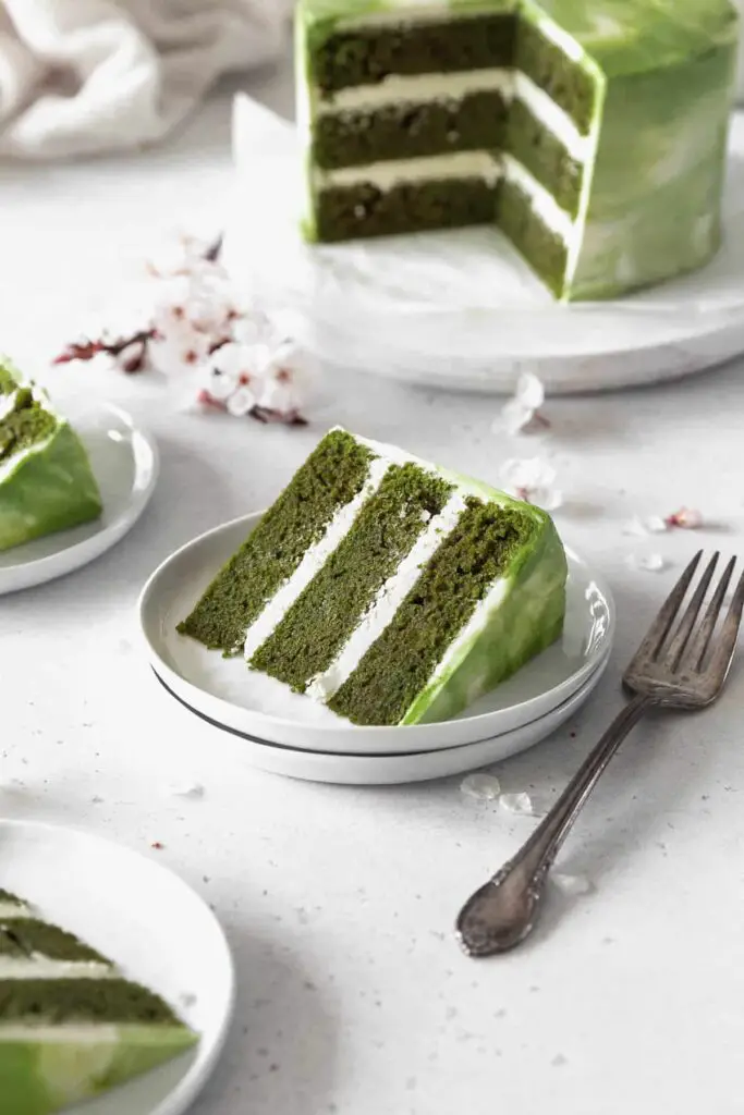 Matcha Cake with Green Buttercream Frosting Recipe