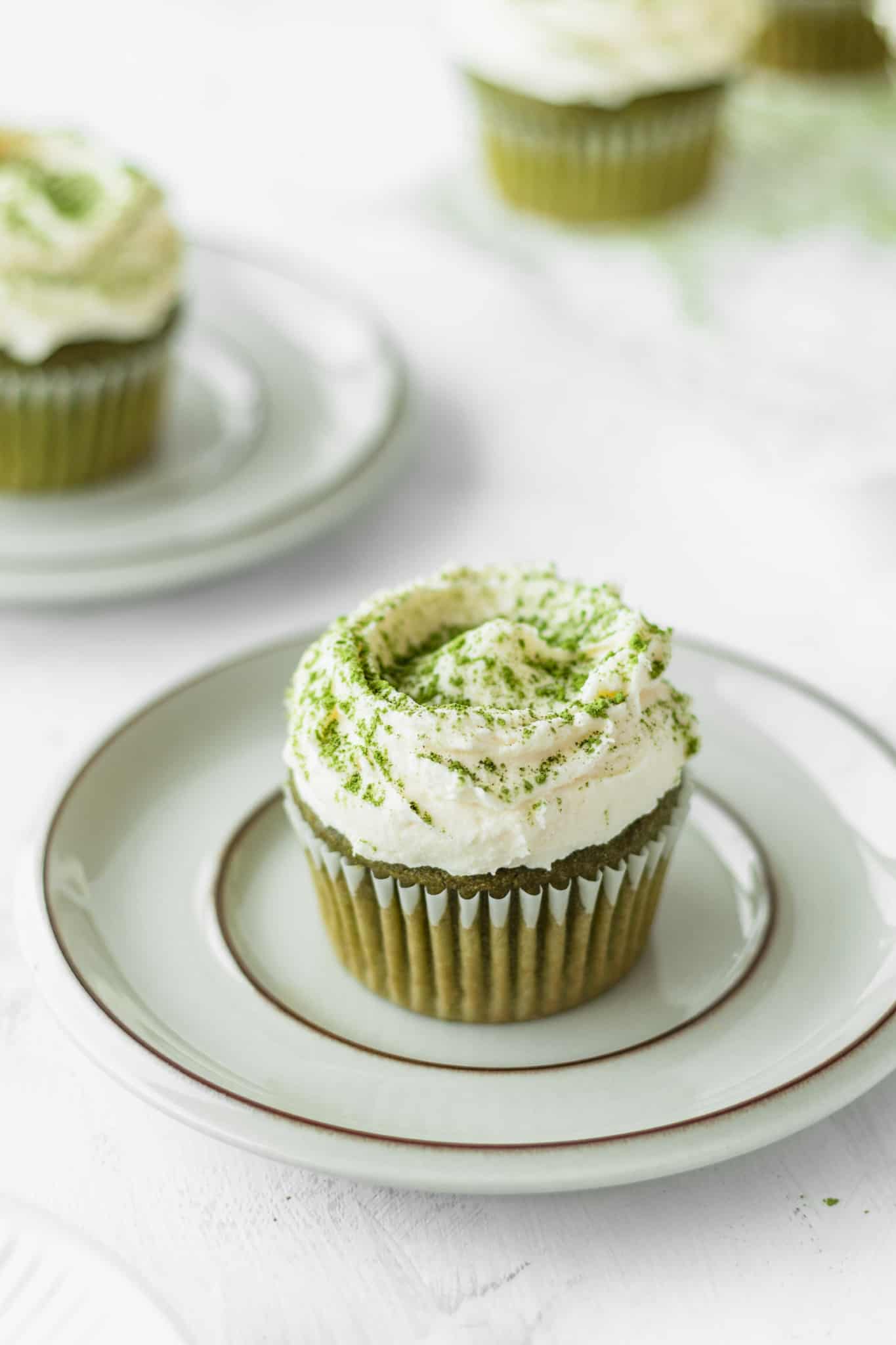Matcha Cupcakes with White Chocolate Frosting Recipe