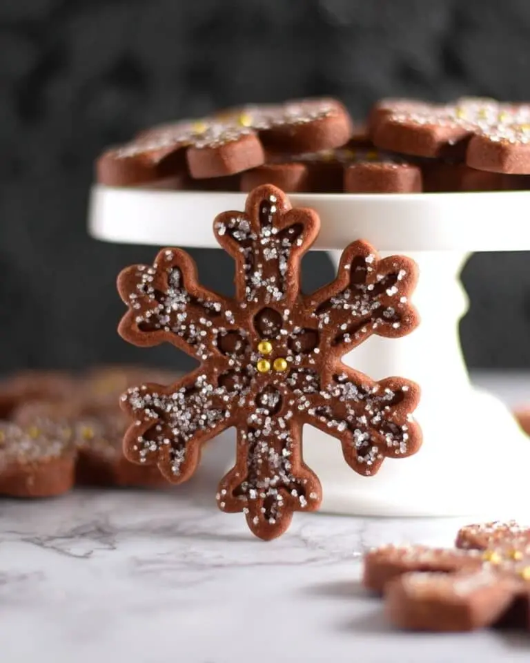 Chocolate Peppermint Snowflake Cookies Recipe