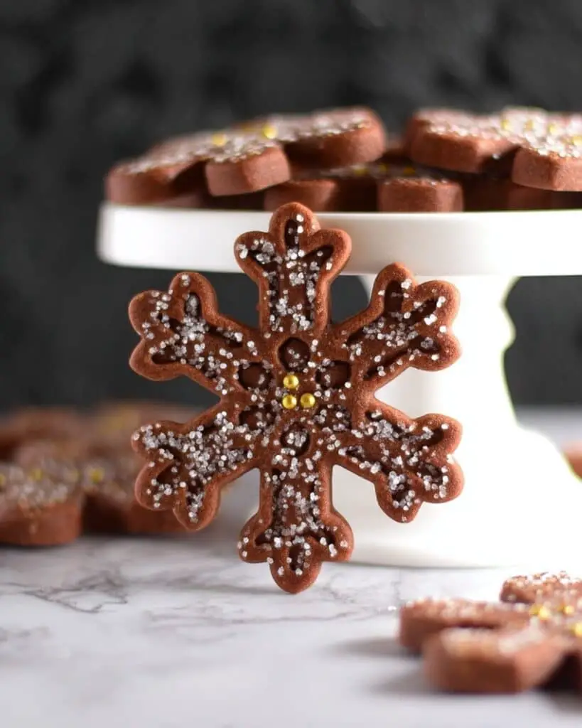 Chocolate Peppermint Snowflake Cookies Recipe