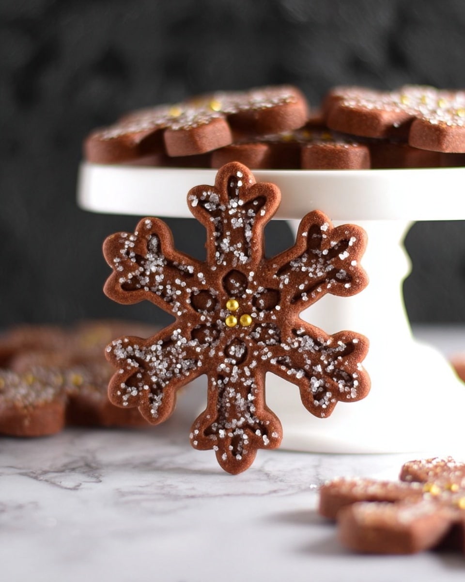 Chocolate Peppermint Snowflake Cookies Recipe