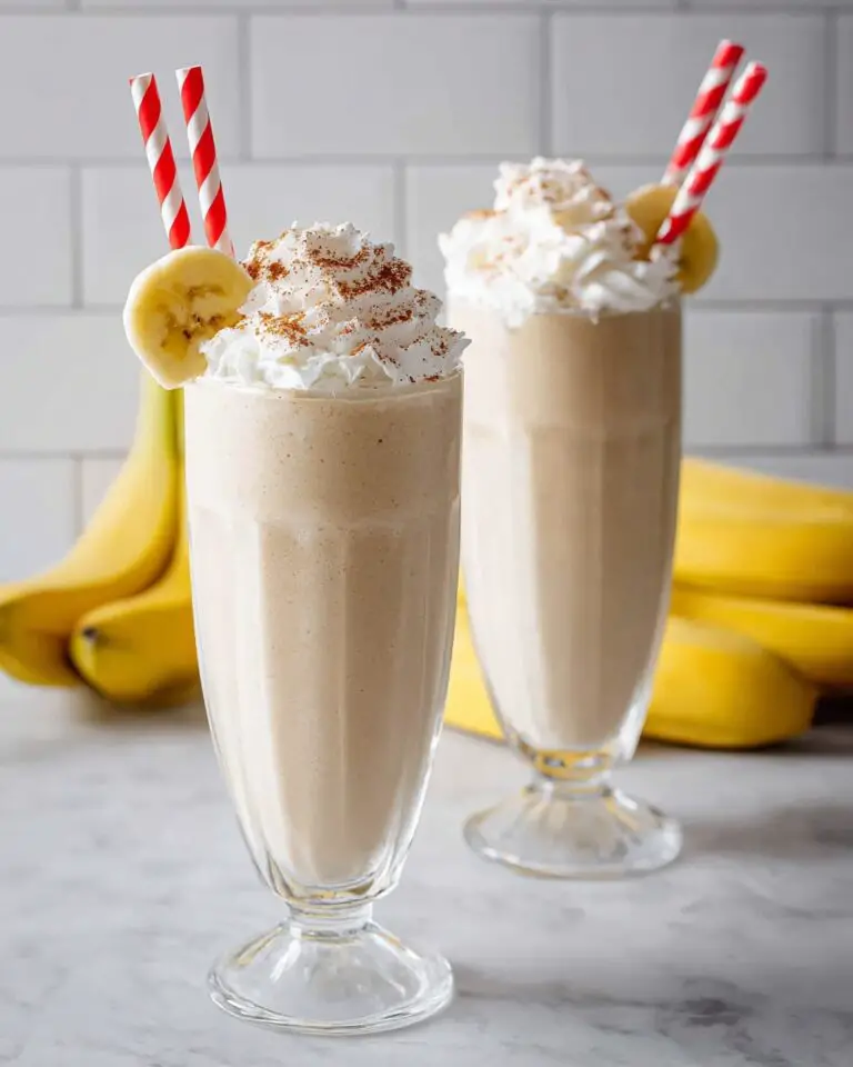 Creamy Banana Shake with Cinnamon and Whipped Cream Recipe