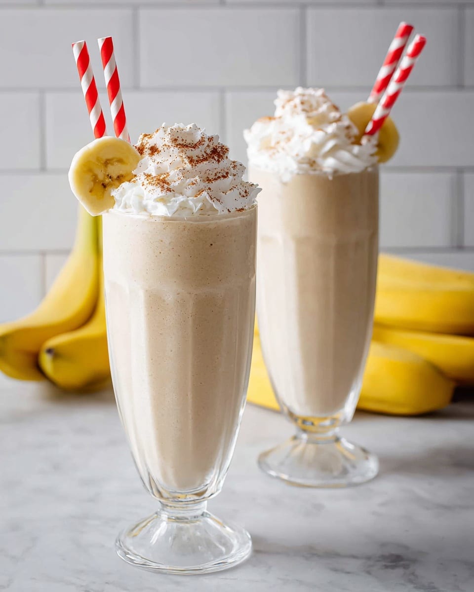 Creamy Banana Shake with Cinnamon and Whipped Cream Recipe