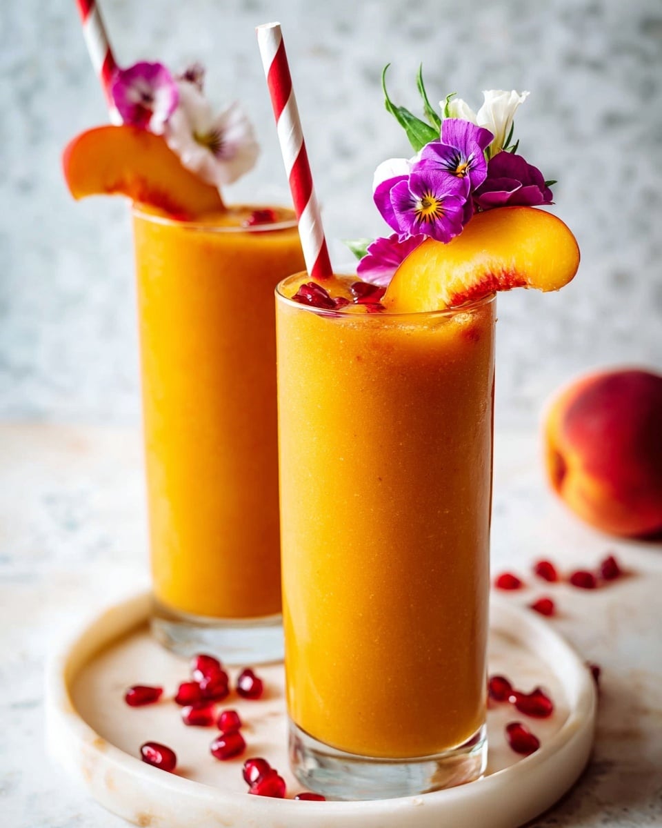 Peach Juice Recipe with Peach Crumble Topping Recipe