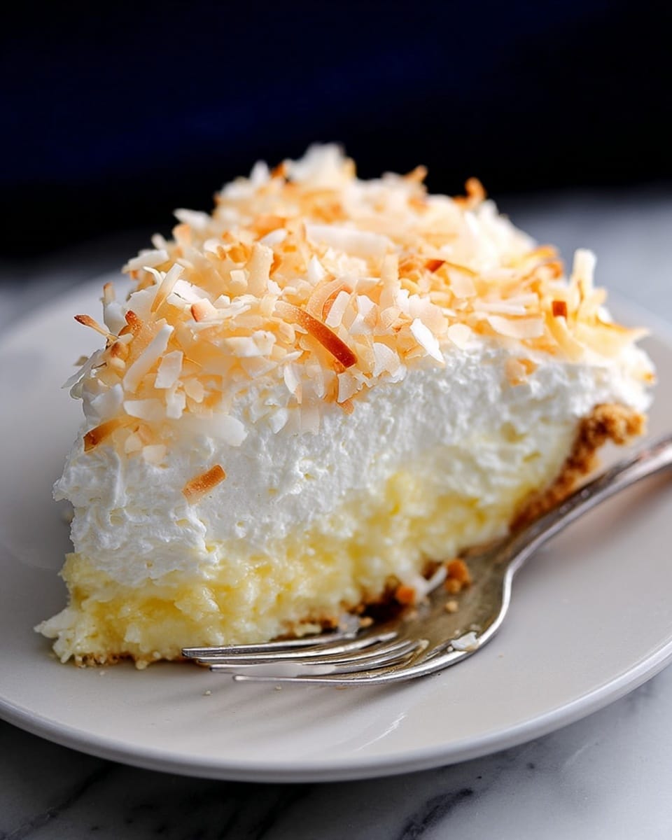 Creamy Coconut Custard Pie with Toasted Coconut Topping Recipe