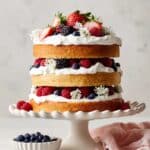 Cream Cake with Fresh Berries and Whipped Cream Recipe