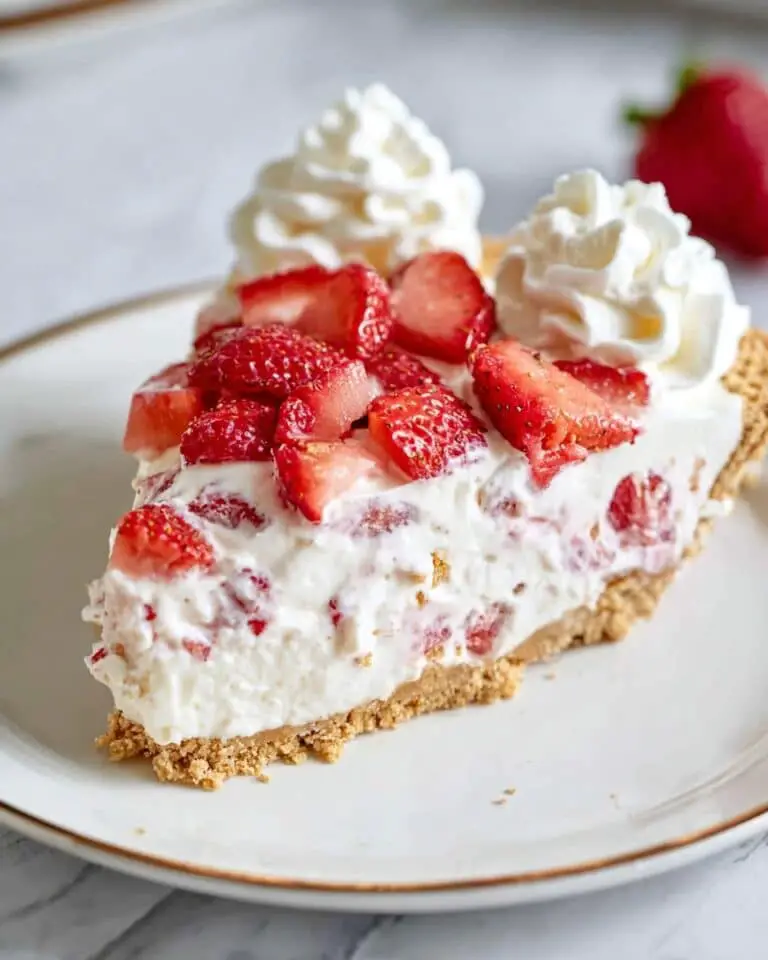 No Bake Strawberry Cheesecake Cream Pie Recipe