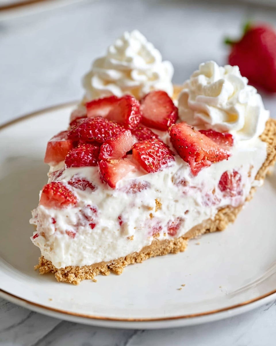 No Bake Strawberry Cheesecake Cream Pie Recipe