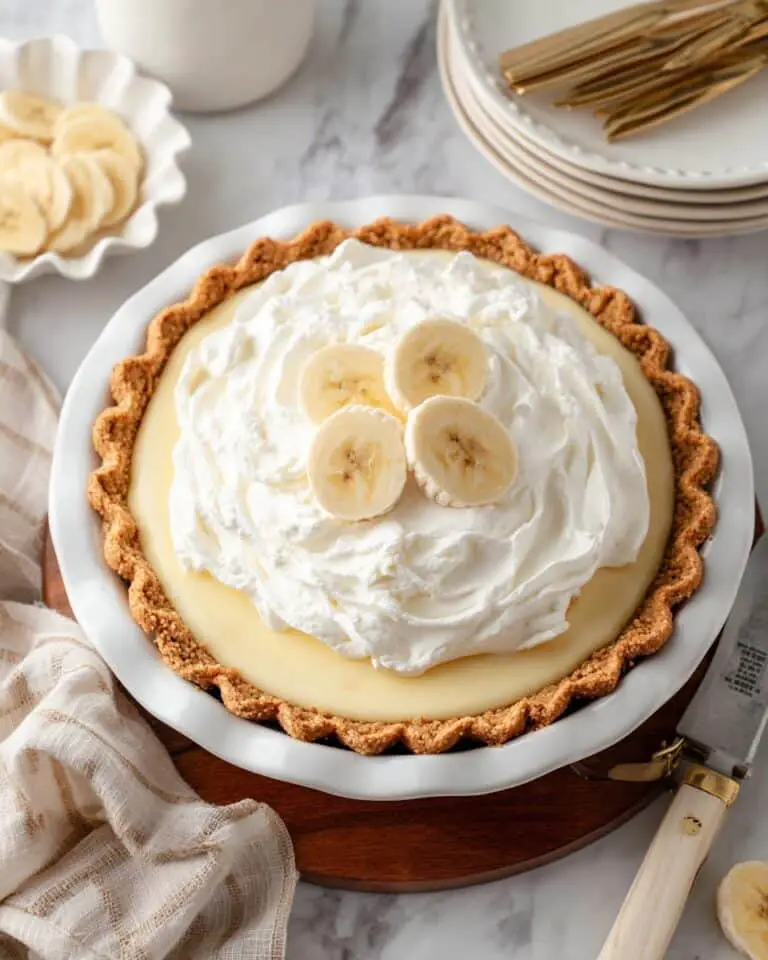 Homemade Banana Cream Pie with Fluffy Whipped Topping Recipe