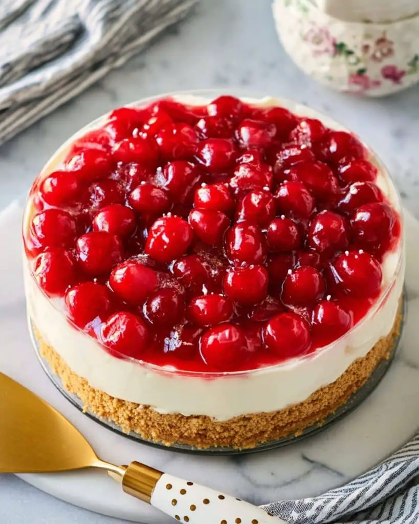 No-Bake Cherry Cheesecake with Sweetened Condensed Milk Recipe