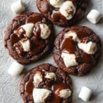 Hot Cocoa Cookies with Marshmallows and Chocolate Drizzle Recipe