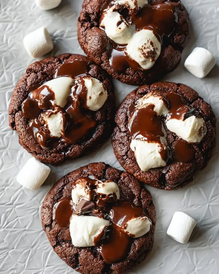 Hot Cocoa Cookies with Marshmallows and Chocolate Drizzle Recipe