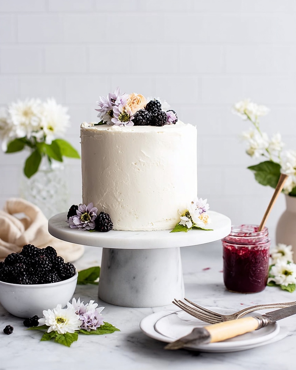 Blackberry Cake with Vanilla Bean Frosting and Blackberry Curd Recipe