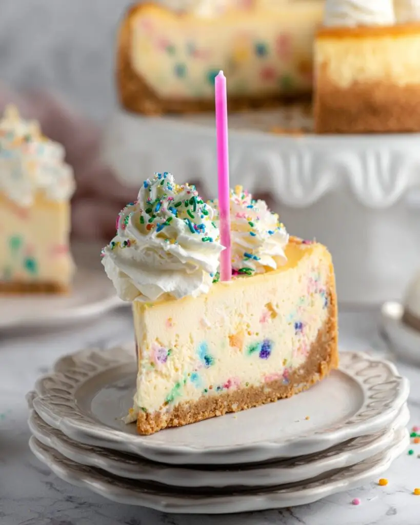 Baked Birthday Cheesecake with Sprinkles Recipe