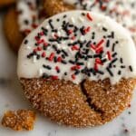 Chewy Ginger Molasses Cookies with White Chocolate and Holiday Sprinkles Recipe