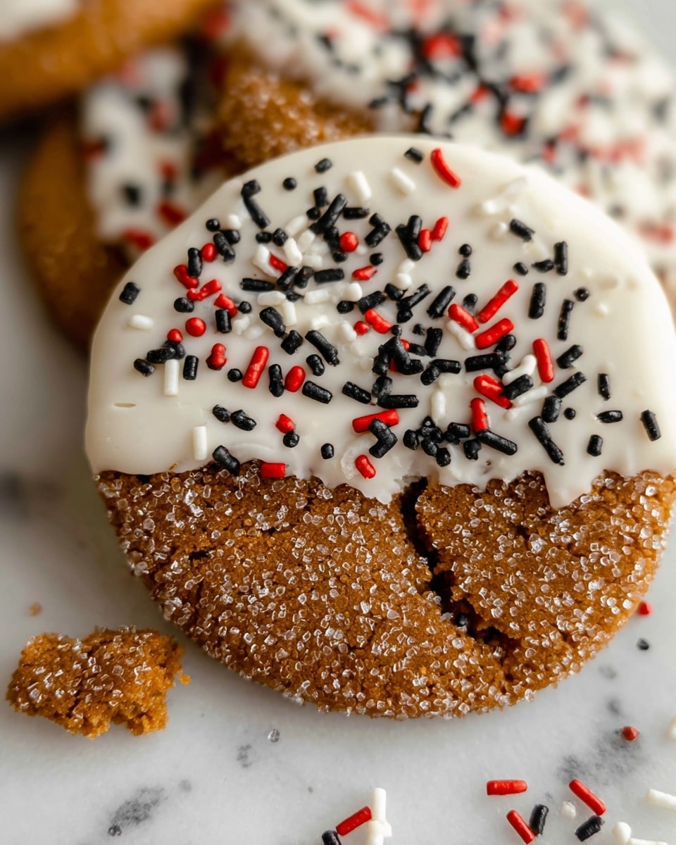 Chewy Ginger Molasses Cookies with White Chocolate and Holiday Sprinkles Recipe