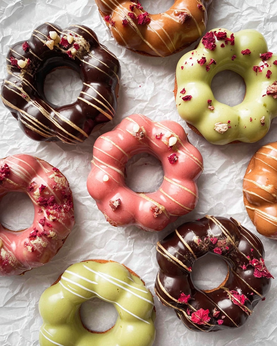 Easy Mochi Donuts with Strawberry, Matcha, and Chocolate Glazes Recipe