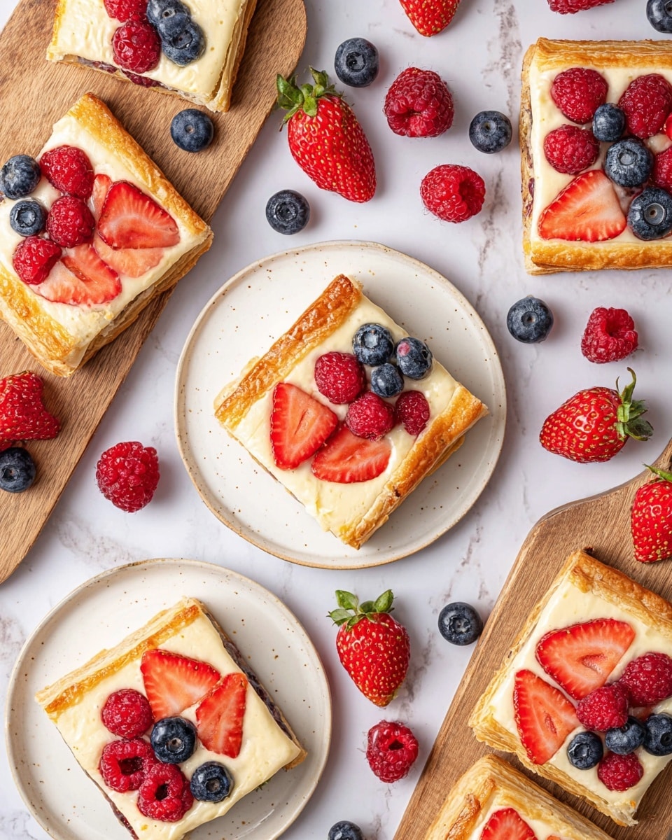 Cream Cheese Puff Pastry Danish Tarts with Fresh Berries Recipe