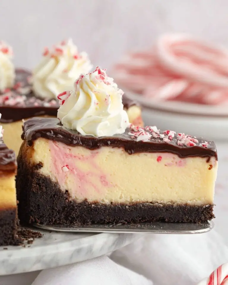 Baked Peppermint Bark Cheesecake Recipe