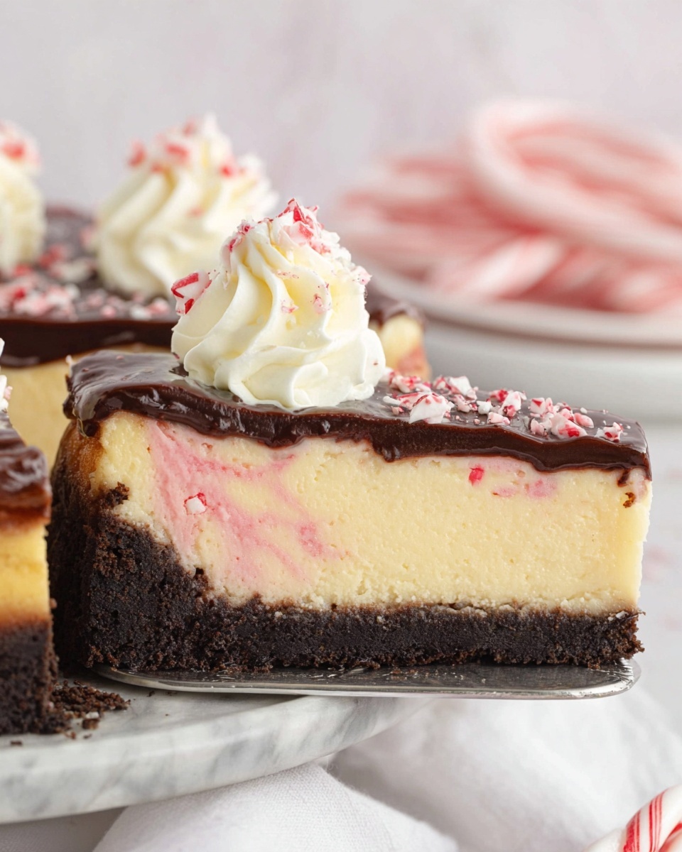 Baked Peppermint Bark Cheesecake Recipe