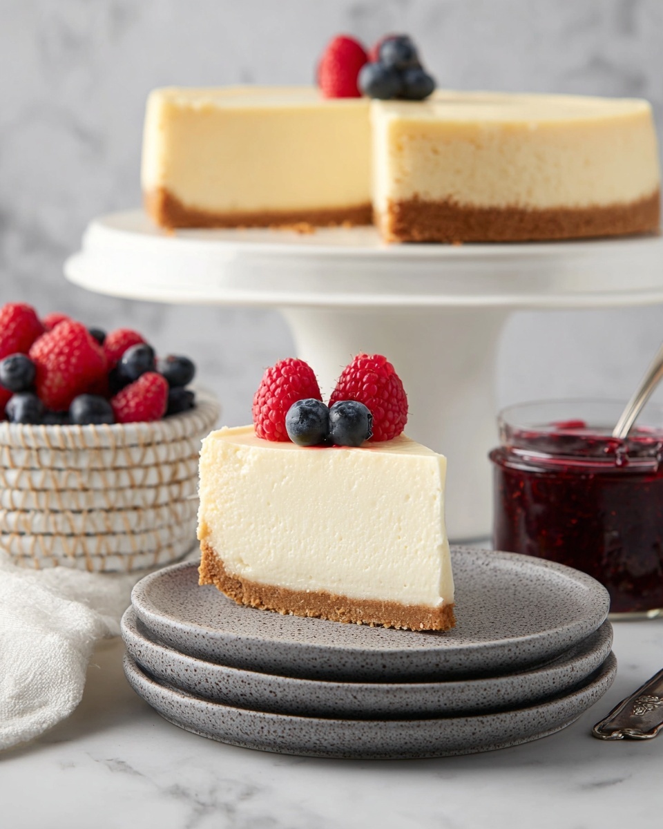 New York Cheesecake with Sour Cream Topping Recipe