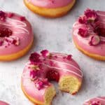 Baked Raspberry Donuts with Raspberry Glaze and Fresh Raspberry Filling Recipe