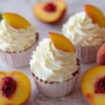 Peach Jam Filled Peach Cupcakes with Whipped Cream Frosting Recipe