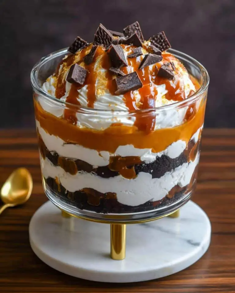 Salted Caramel Brownie Cheesecake Trifle Recipe