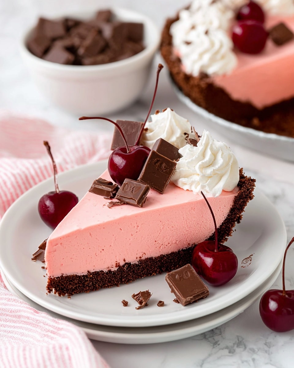 No Bake Black Forest Cherry Jello Pie Recipe