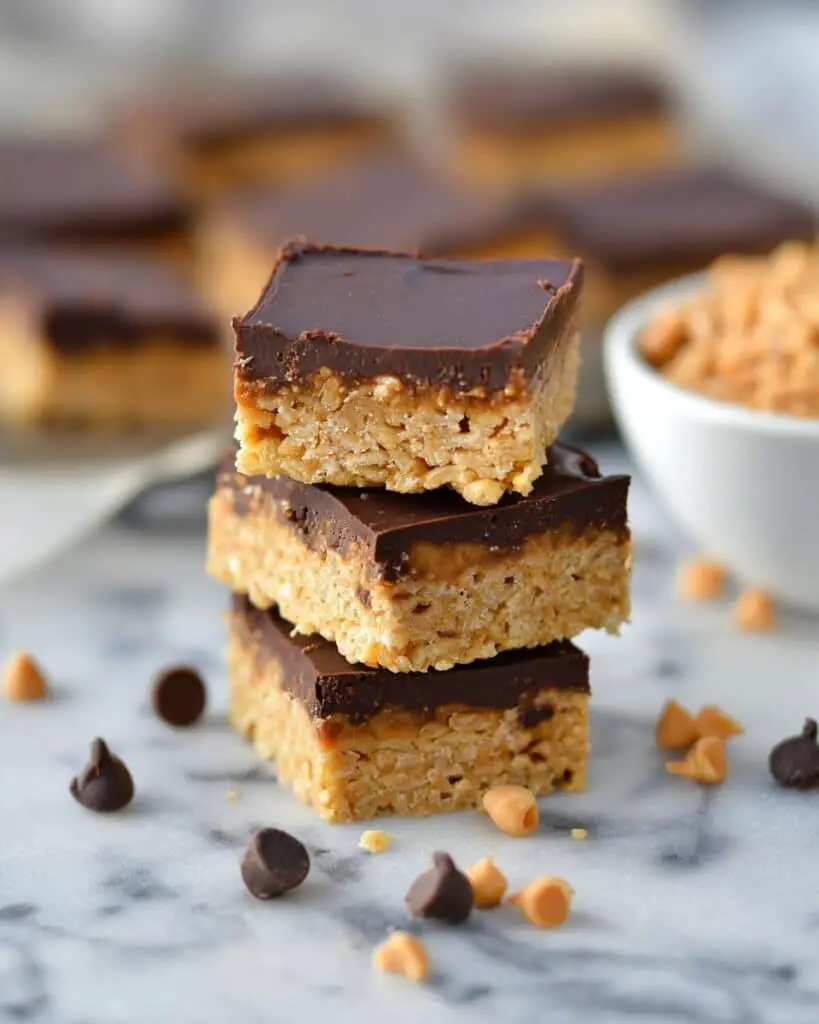 Peanut Butter and Chocolate Rice Krispie Squares Recipe