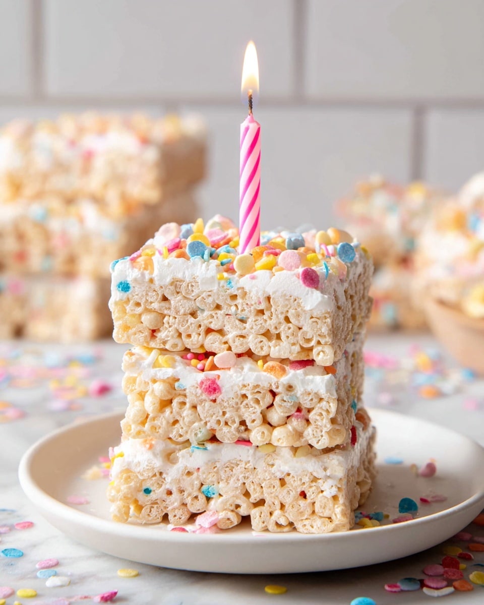 Birthday Cake Batter Rice Krispie Treats Recipe