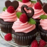 Chocolate Cupcakes with Raspberry Buttercream Frosting Recipe