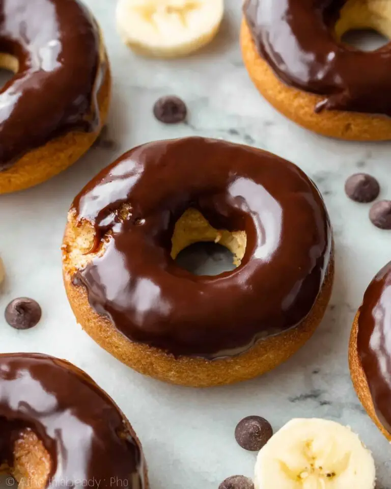 Baked Banana Donuts with Dark Chocolate Glaze Recipe