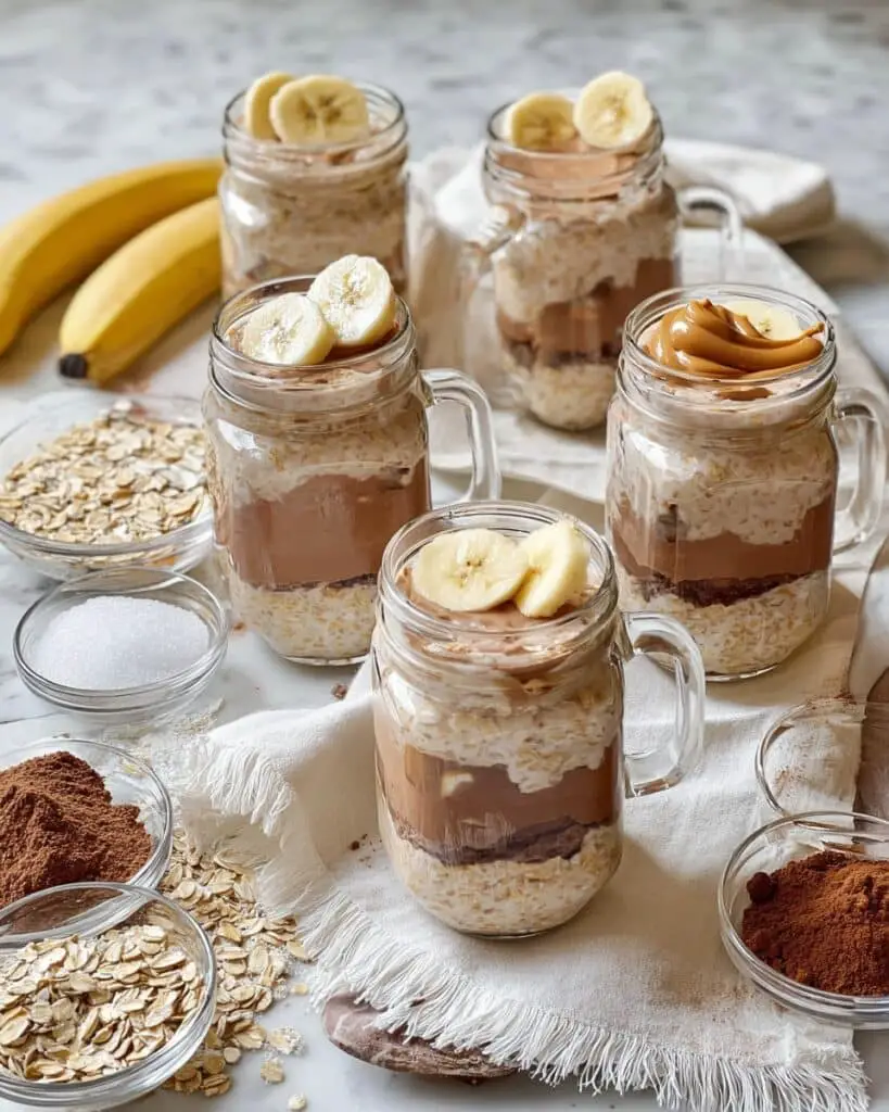 Banana Overnight Oat and Yogurt Parfaits Recipe