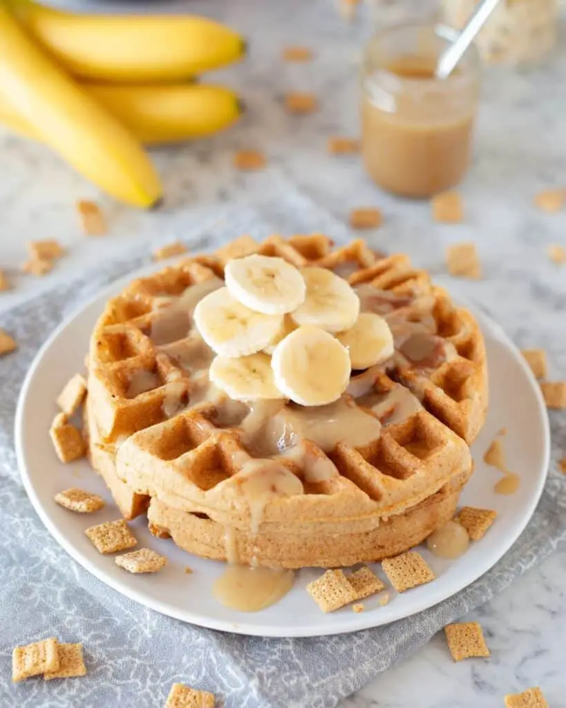 Cinnamon Toast Crunch Waffles with Cereal Milk Glaze Recipe