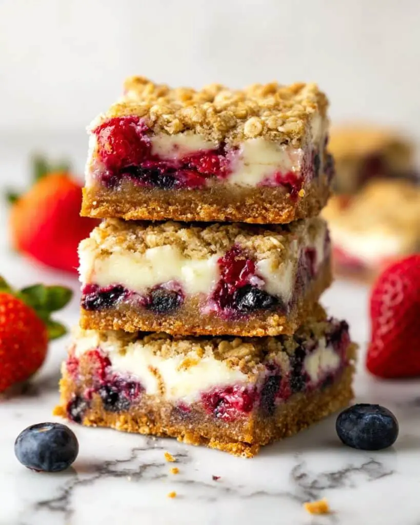 Berry Oatmeal Cheesecake Cookie Bars Recipe