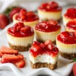 Mini Strawberry Cheesecakes with Fresh Strawberry Sauce Recipe