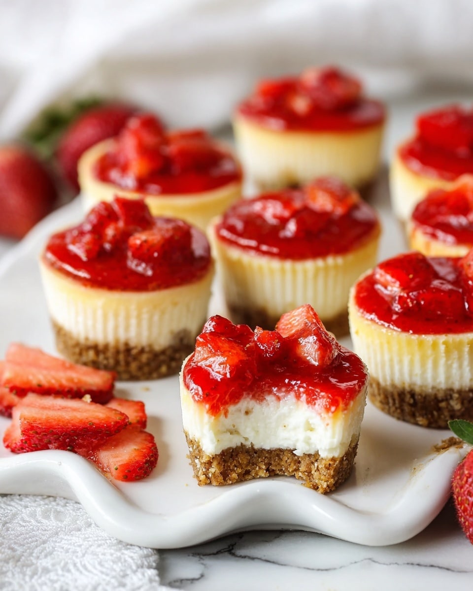 Mini Strawberry Cheesecakes with Fresh Strawberry Sauce Recipe