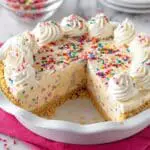 No Churn Cake Batter Ice Cream Pie Recipe