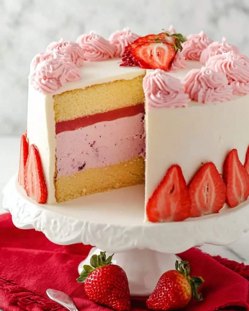 Strawberry Ice Cream Cake Recipe