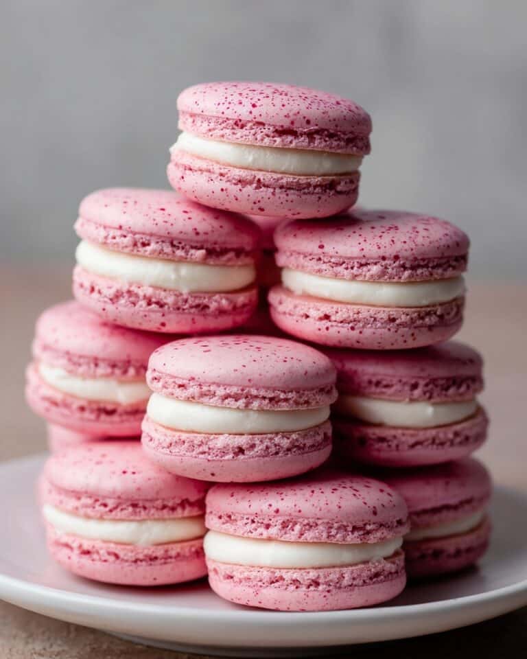 Raspberry Macaron Stack with Buttercream Filling Recipe