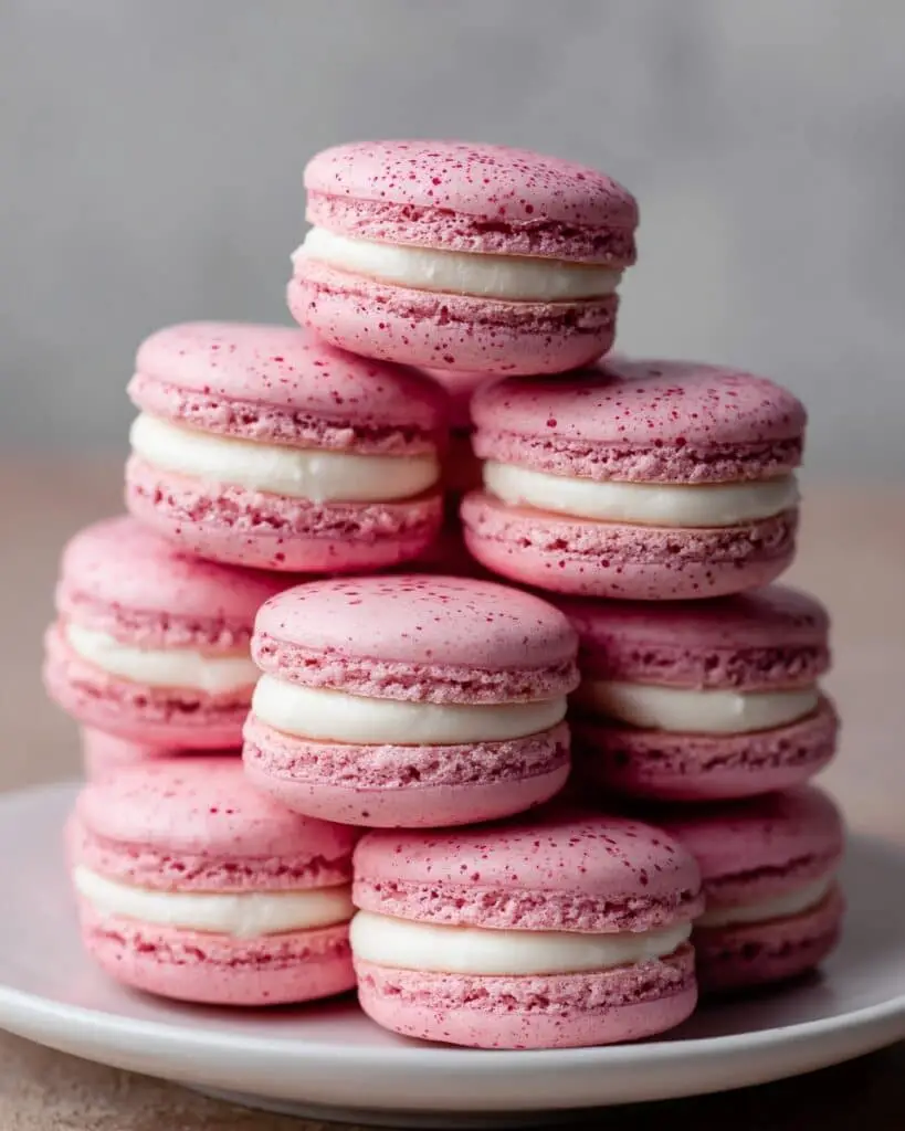 Raspberry Macaron Stack with Buttercream Filling Recipe
