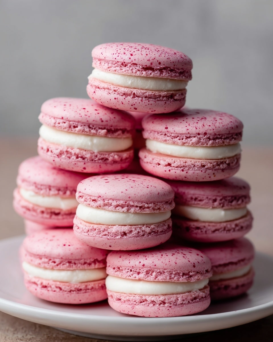 Raspberry Macaron Stack with Buttercream Filling Recipe