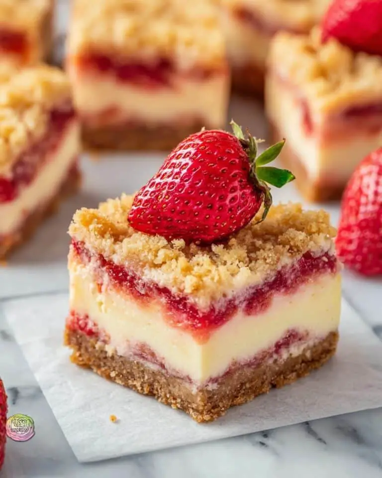 Strawberry Crumble Cheesecake Bars Recipe