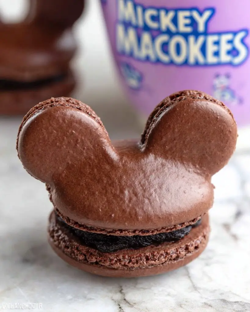 Mickey Mouse-Shaped Cocoa Macarons with Vanilla Buttercream Recipe