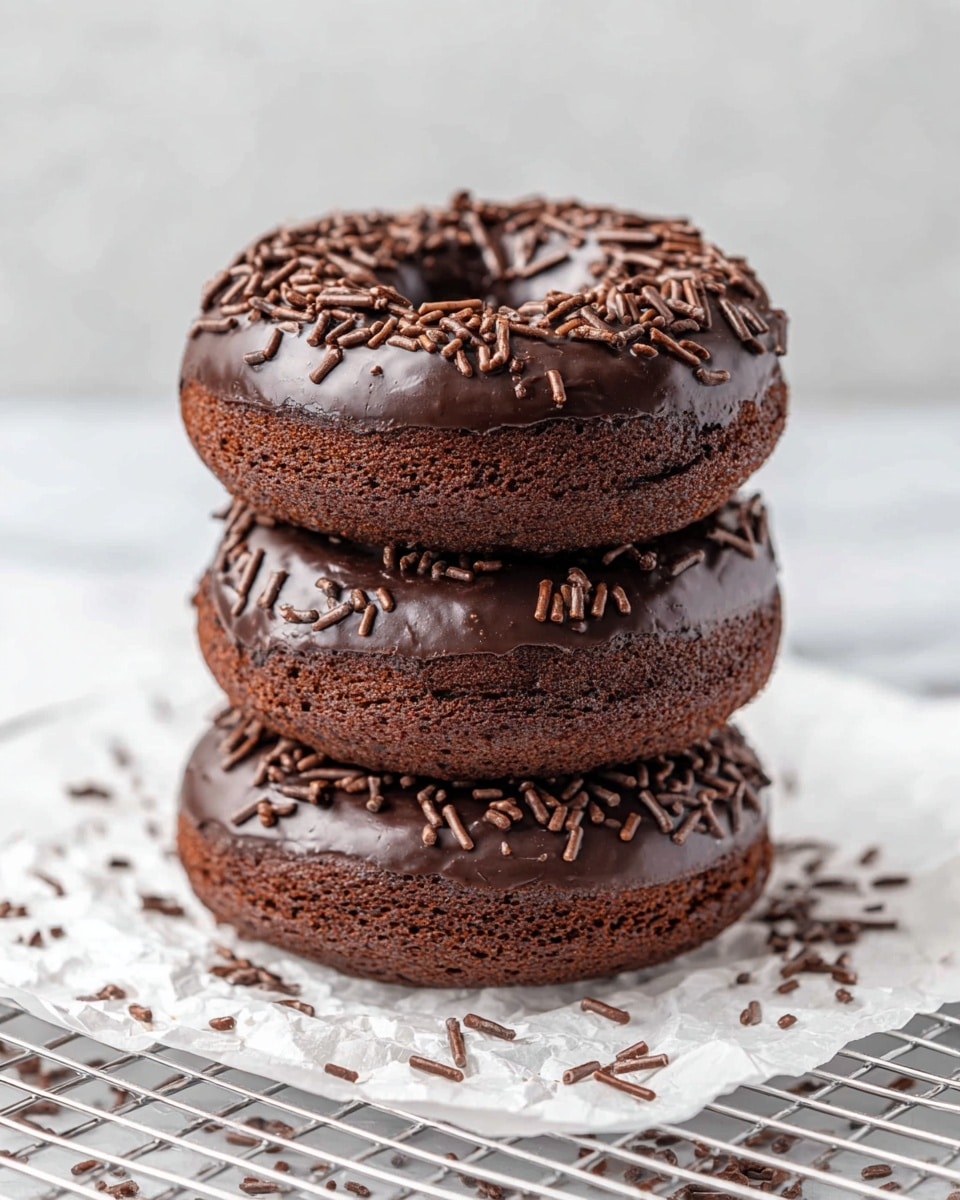Baked Chocolate Donuts with Rich Chocolate Glaze Recipe
