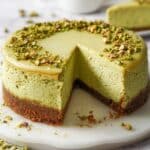 Pistachio Cheesecake with White Chocolate Ganache Recipe