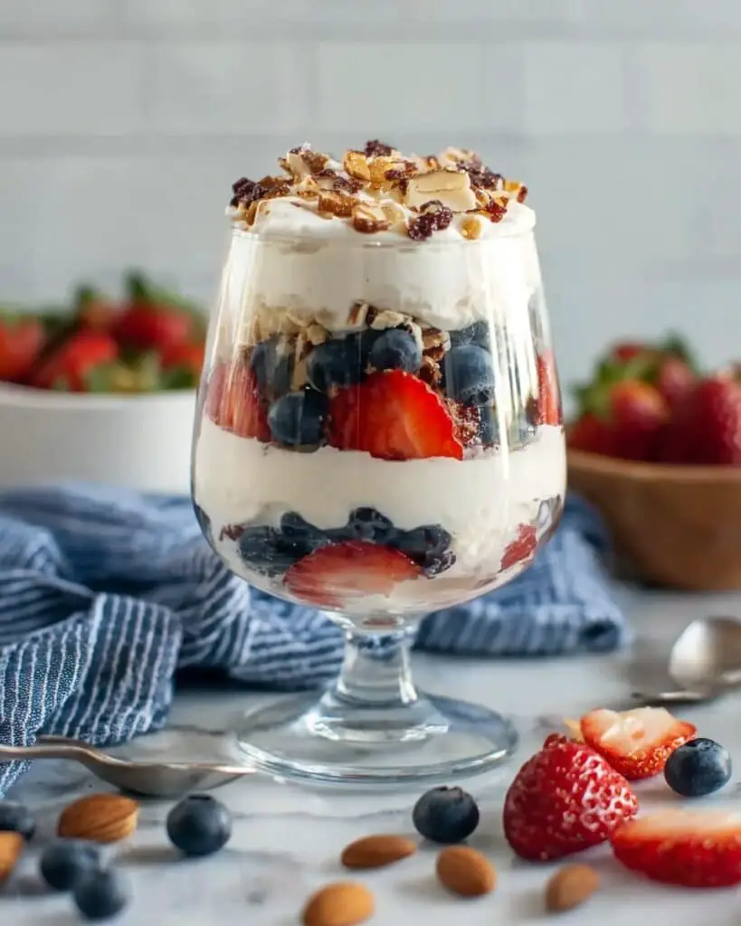 Layered Pudding Dessert with Fresh Berries Recipe