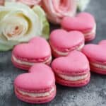 Heart-Shaped Strawberry Macarons with Vanilla Frosting Recipe